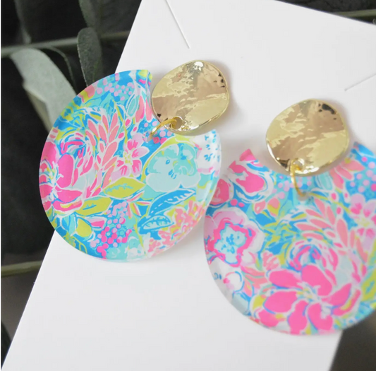 Colorful Notched Circle Earrings